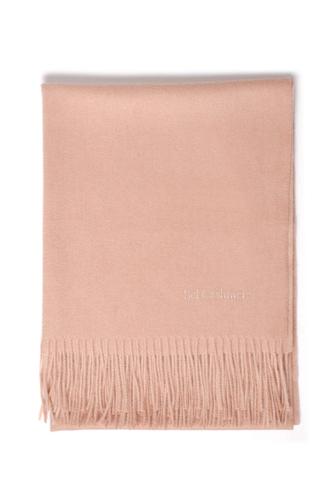 Bel Cashmere | Estola/ Bufanda grande con flecos nude