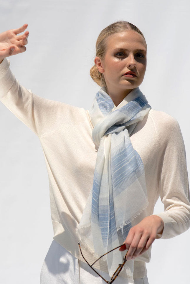 Bel Cashmere | Fular fino de cashmere en colores azul