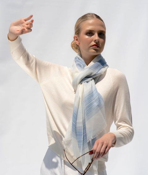Bel Cashmere | Fular fino de cashmere en colores azul