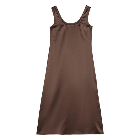 Bel Cashmere | Vestido Olivia de seda marrón