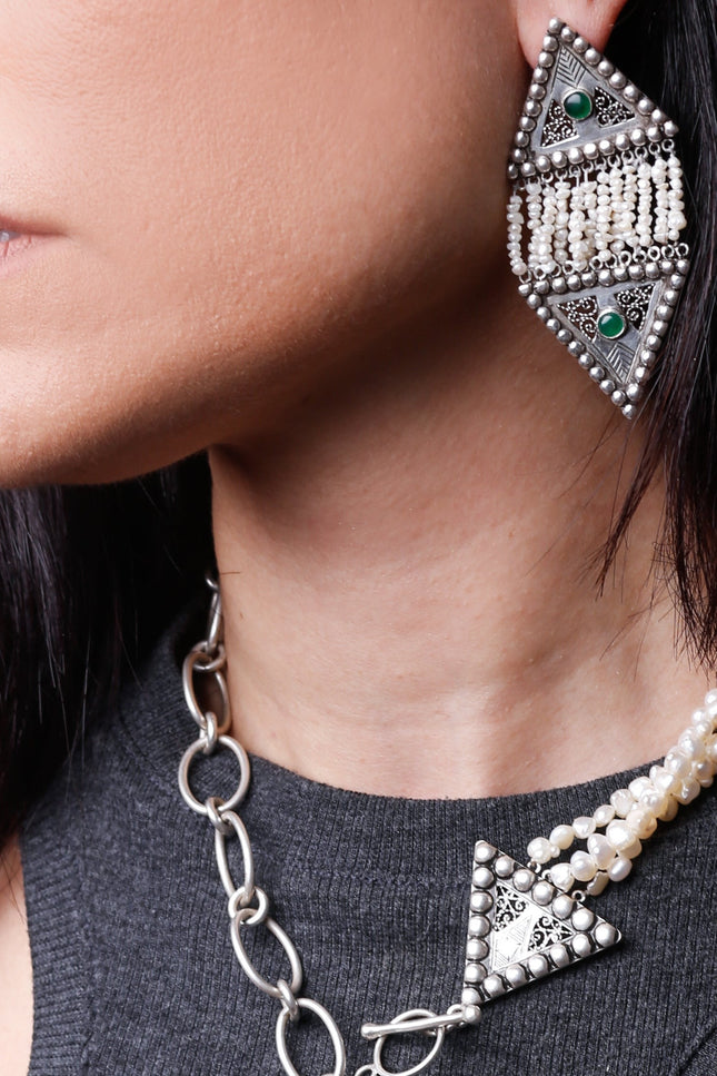Yelli Jewels | Jade Rain Pearl Drop earrings