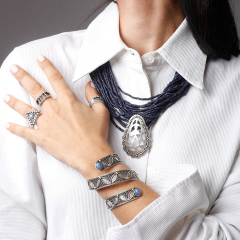 Yelli Jewels | Dark Blue Teardop Pendant Nacklace