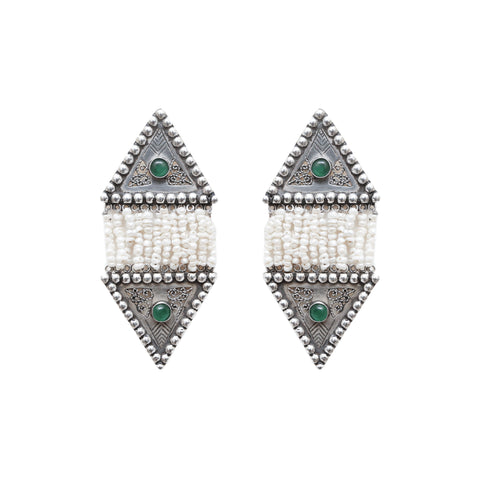 Yelli Jewels | Jade Rain Pearl Drop earrings