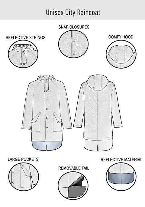 Ducktail Rainwear I OLIVE CITY RAINCOAT - recycled materials