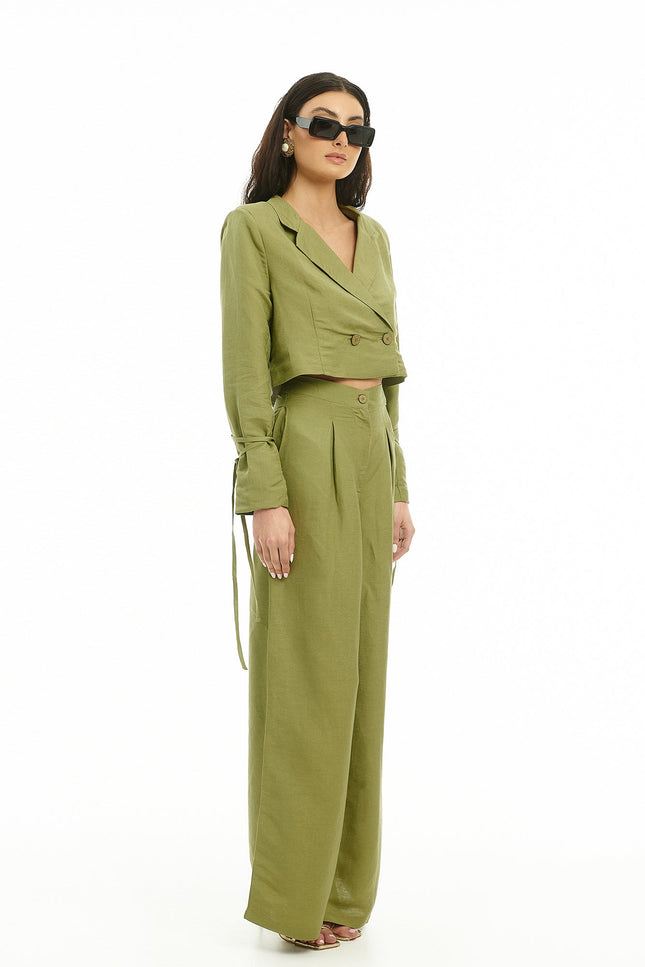 Five p.m. | Tenerife Wide Leg Trousers Khaki