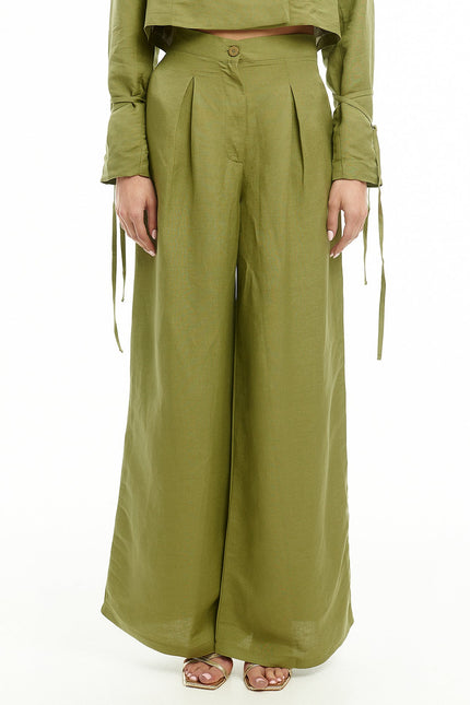 Five p.m. | Tenerife Wide Leg Trousers Khaki