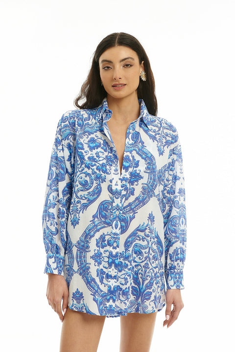 Five p.m. | Paros Cotton Shirt blue