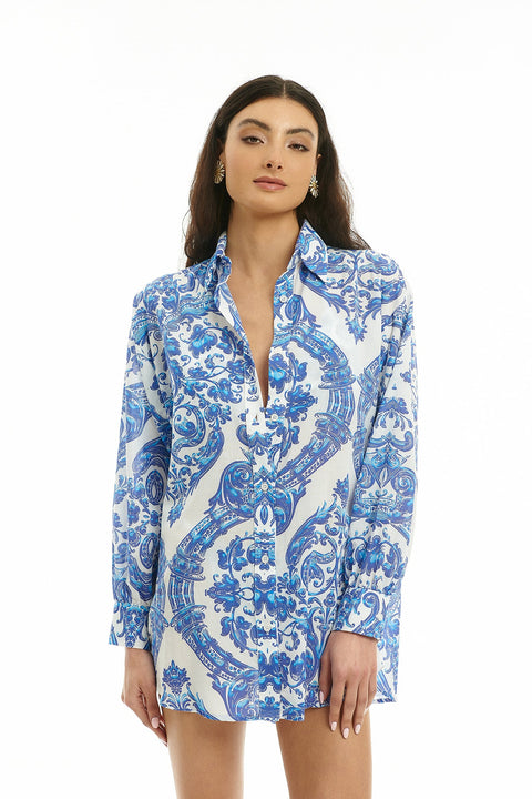 Five p.m. | Paros Cotton Shirt blue