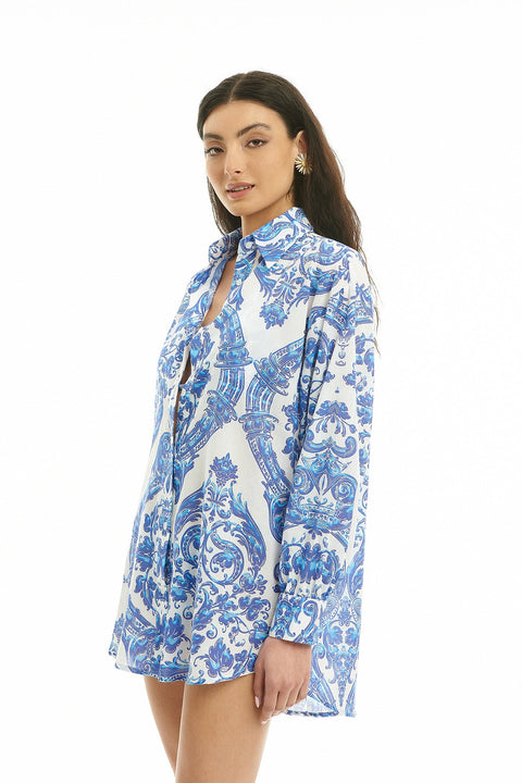 Five p.m. | Paros Cotton Shirt blue