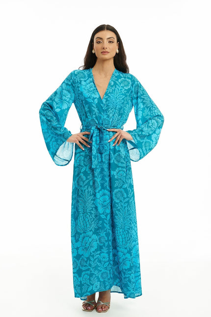 Five p.m. | Lugano Corfu Kimono vibrant blue