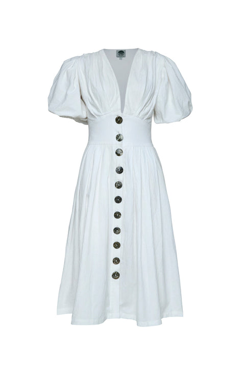 State Of Georgia I THE JAIME MIDI DRESS - WHITE