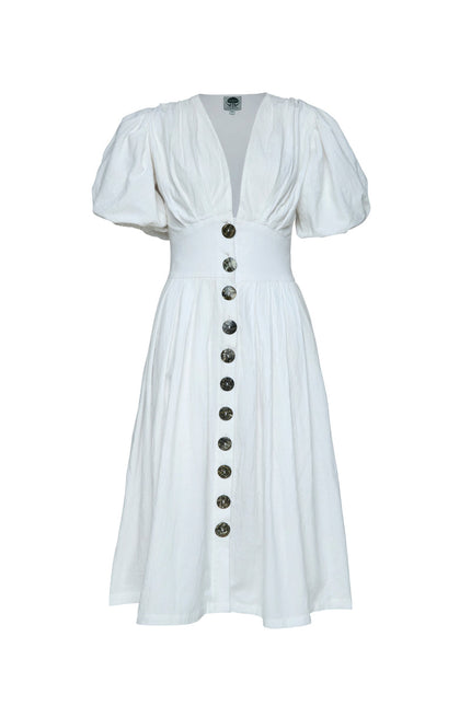 State Of Georgia I THE JAIME MIDI DRESS - WHITE
