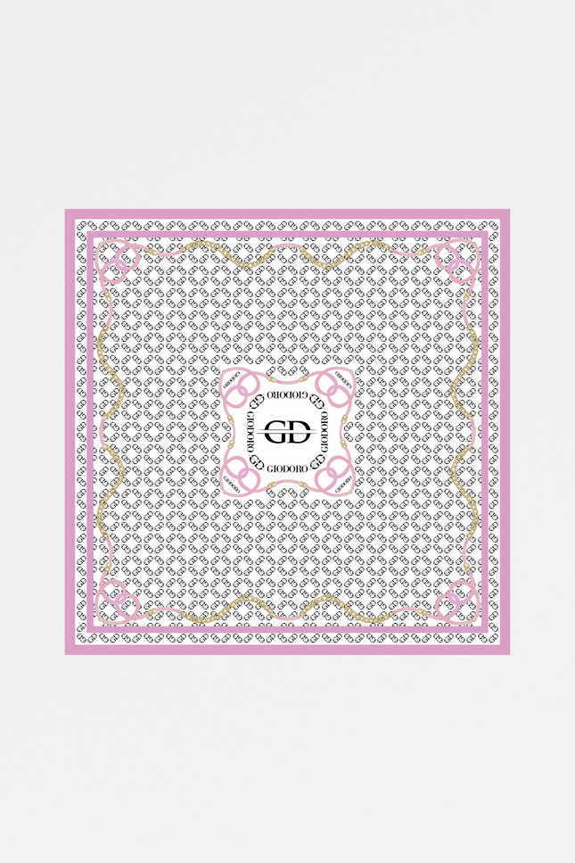 GIODORO | GD Monogram Print silk Scarf 90