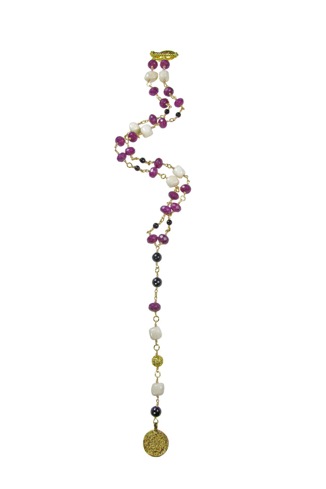 Maria Moyseos | Victoria Gemstone long necklace