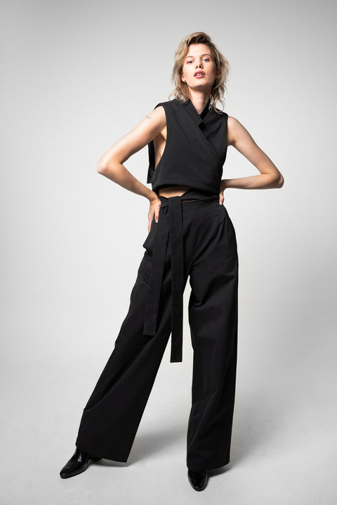 PBG studio | Wide Leg Cotton Trousers