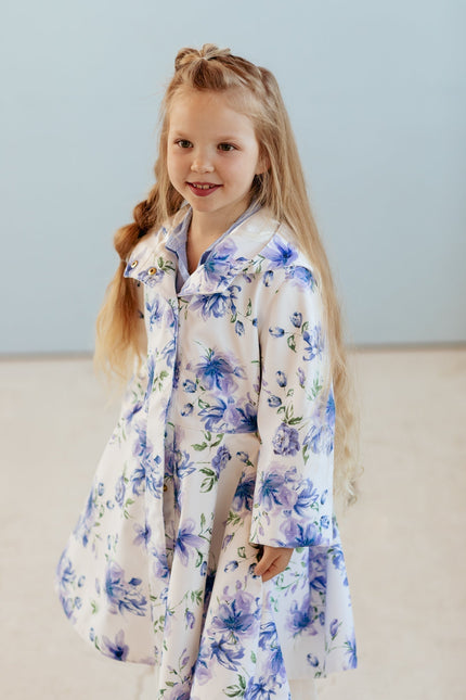 Blue whisper coat from front view