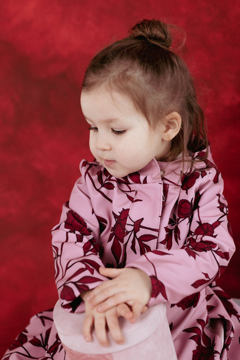RainSisters | Waterproof Pink Coat for Toddler Girl 'Peony Bloom'