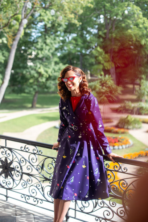 RainSisters | Double Breasted Trench Coat for Spring in Violet 'Violet Bloom'