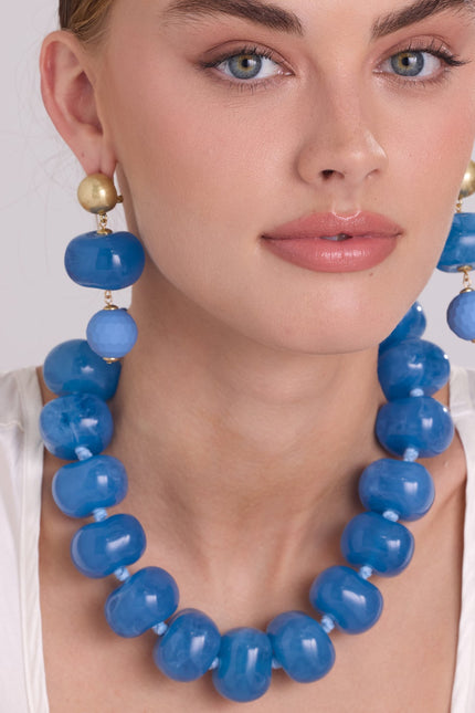 Michael Nash Jewelry | Vivienne Cornflower Blue Resin Necklace