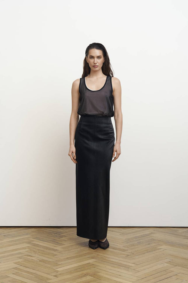 Kolosova | Reptile-Embossed Maxi Skirt