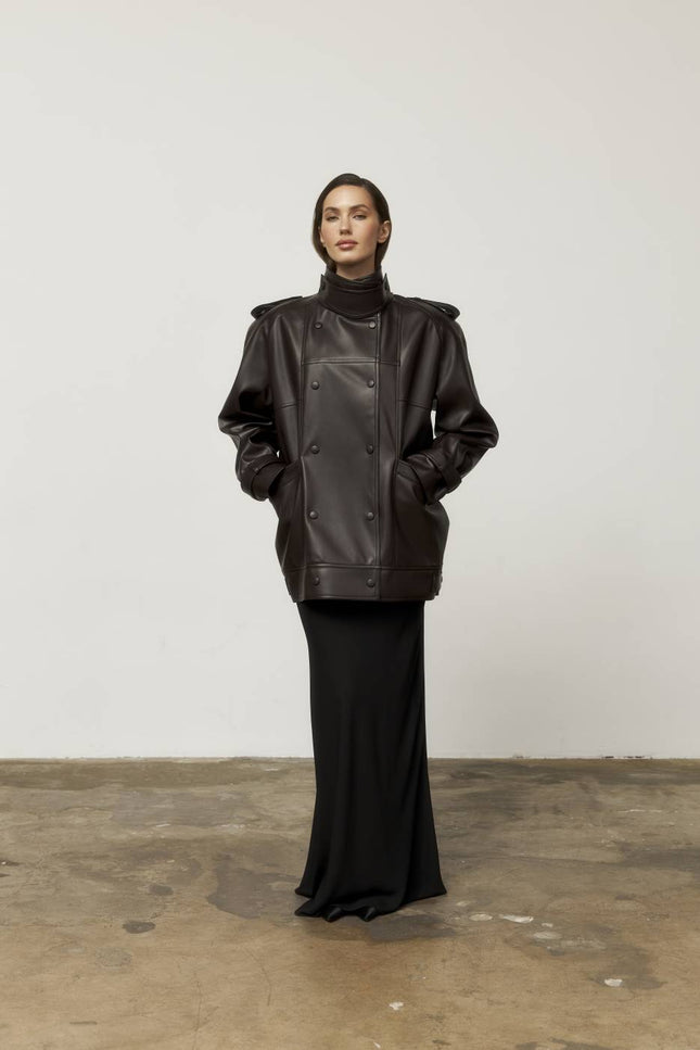 Kolosova | Chocolate Double-Breasted Jacket