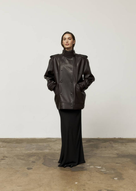 Kolosova | Chocolate Double-Breasted Jacket