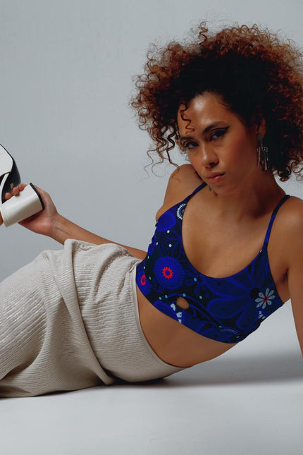 RUBISNACKS Barcelona | Artemis Sports Bra blue flower