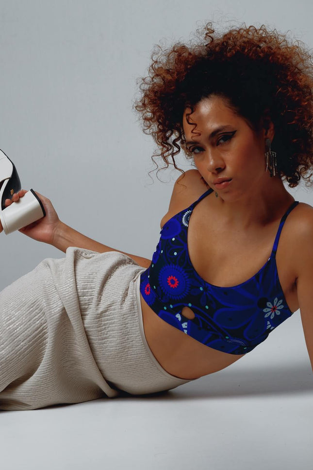 RUBISNACKS Barcelona | Artemis Sports Bra blue flower