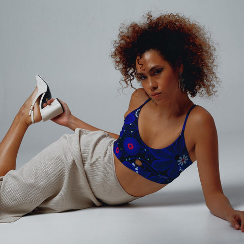 RUBISNACKS Barcelona | Artemis Sports Bra blue flower