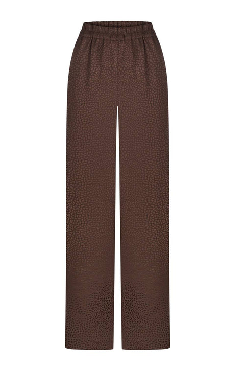 Kolosova | BROWN TROUSERS WITH ANIMAL LEOPARD PRINT