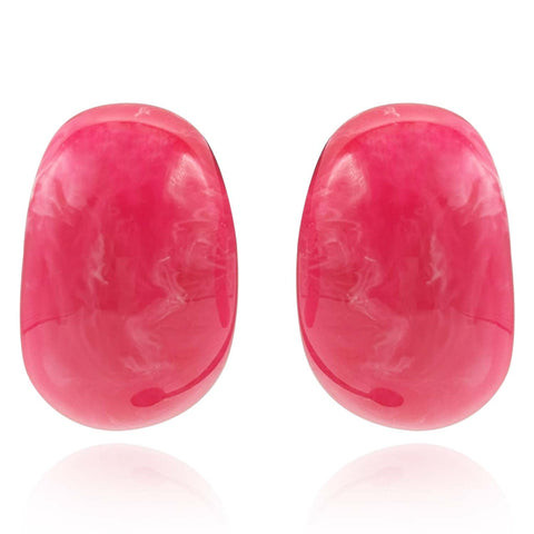 Michael Nash Jewelry | Fuschia Marbled Resin Semi Hoop Clip On Earrings