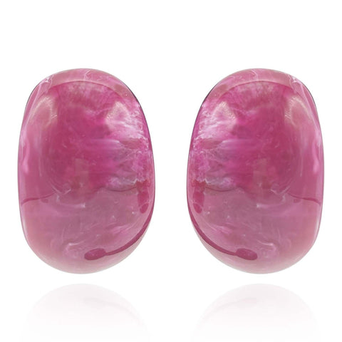 Michael Nash Jewelry | Magenta Resin Semi Hoop Clip On Earrings