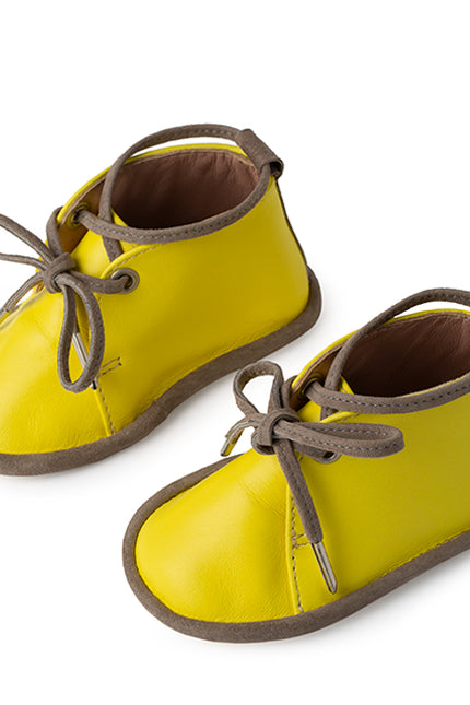 Wonder Kiddo Pantofi din Piele Yellow-Gray Pentru Copii