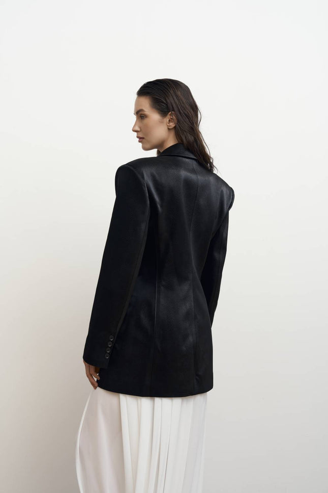 Kolosova | Reptile-Embossed Fitted Blazer