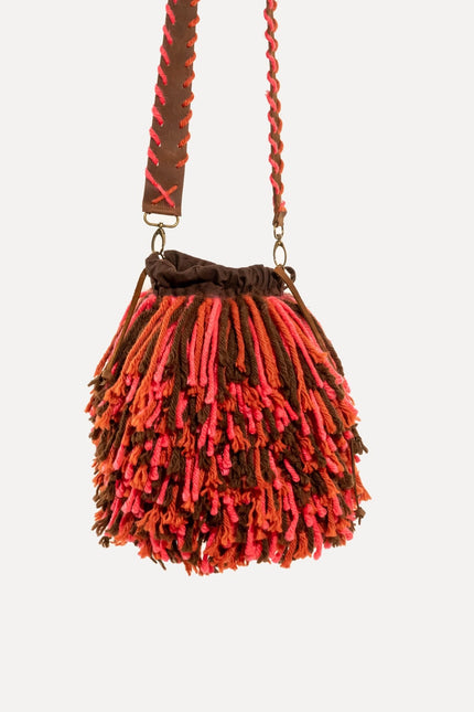Entrudo | Torba bucket Burga z frędzlami
