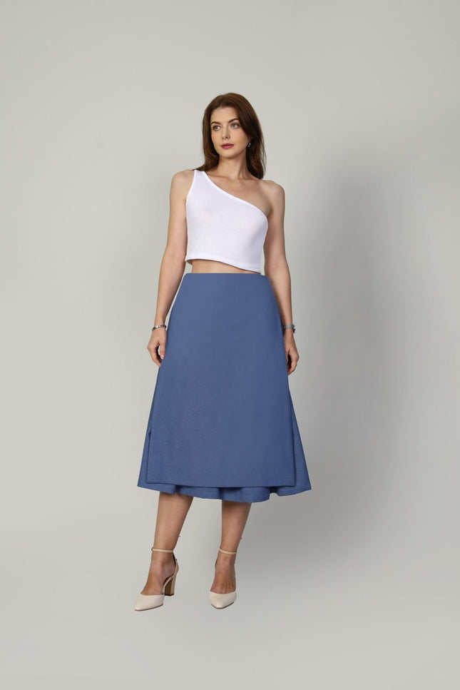 Muda Clothing | Wide Leg Culotte Trousers Rachel blue