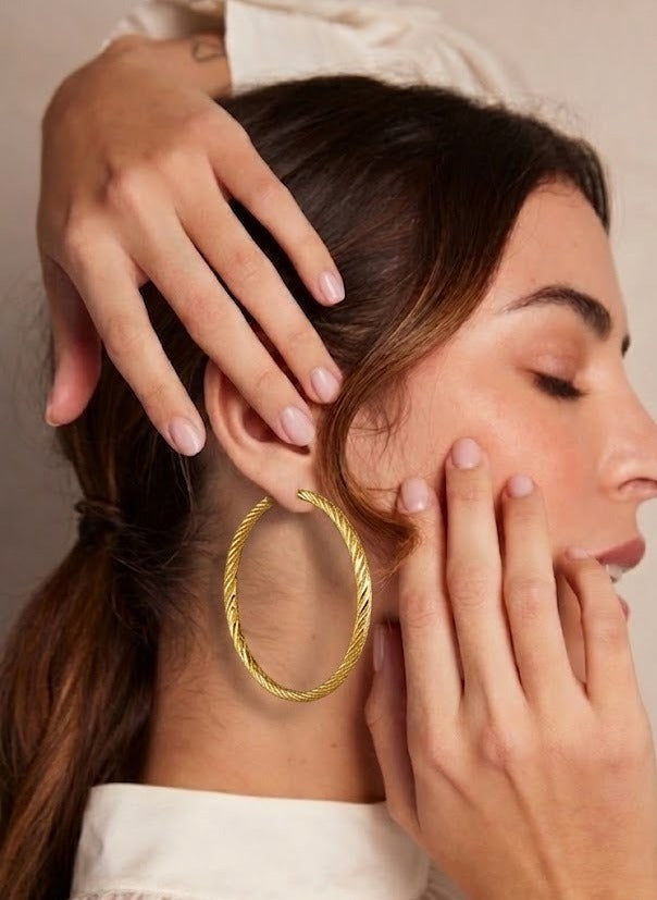 Arvino | Ripple Round 92.5 Sterling Silver Hoops