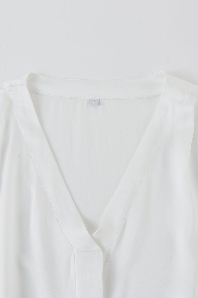 Soft Strokes Silk | Pearl White Soar Top and Shorts Pyjamas Set