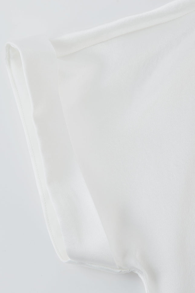 Soft Strokes Silk | Pearl White Soar Top and Shorts Pyjamas Set