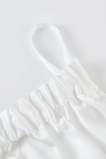 Soft Strokes Silk | Piżama top i spodenki Soar perłowo-białe