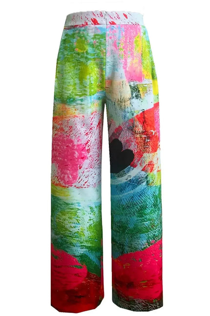 Wide Slouchy Pants - Mother Pink Red Green
