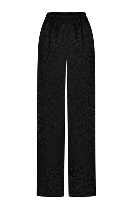 Kolosova | BLACK TROUSERS WITH ANIMAL LEOPARD PRINT