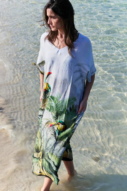 Wild Wings Bird In The Jungle Long Kaftan