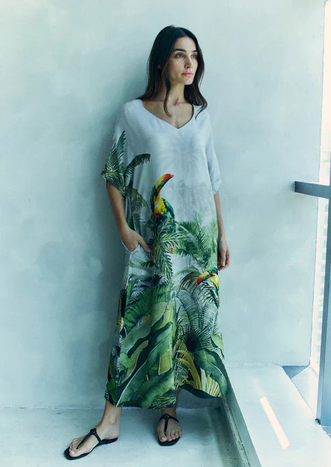 Wild Wings Bird In The Jungle Long Kaftan