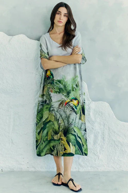 Wild Wings Bird In The Jungle Long Kaftan
