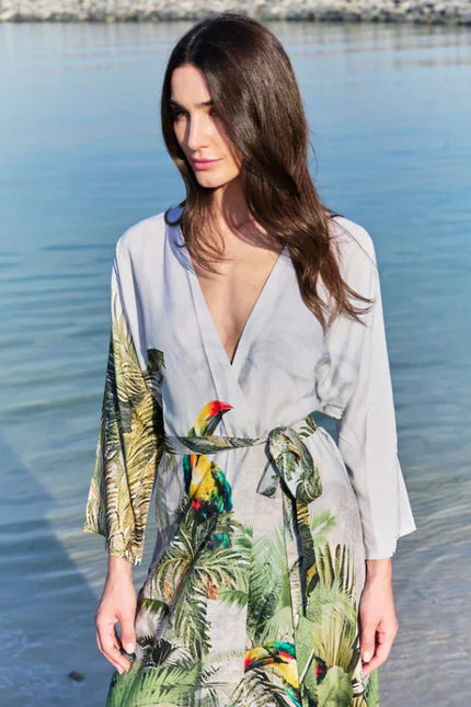 Wild Wings Bird In The Jungle Long Kimono