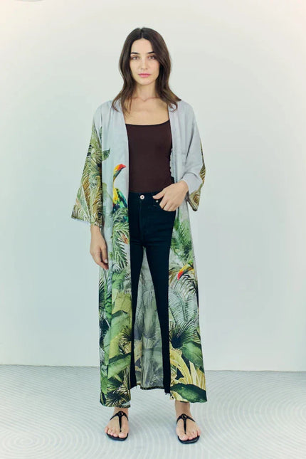 Wild Wings Bird In The Jungle Long Kimono