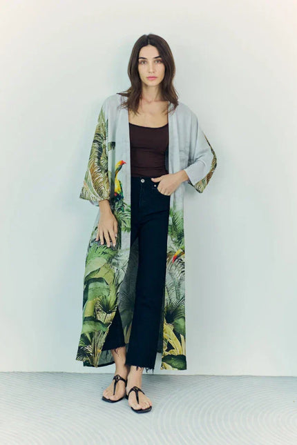 Wild Wings Bird In The Jungle Long Kimono