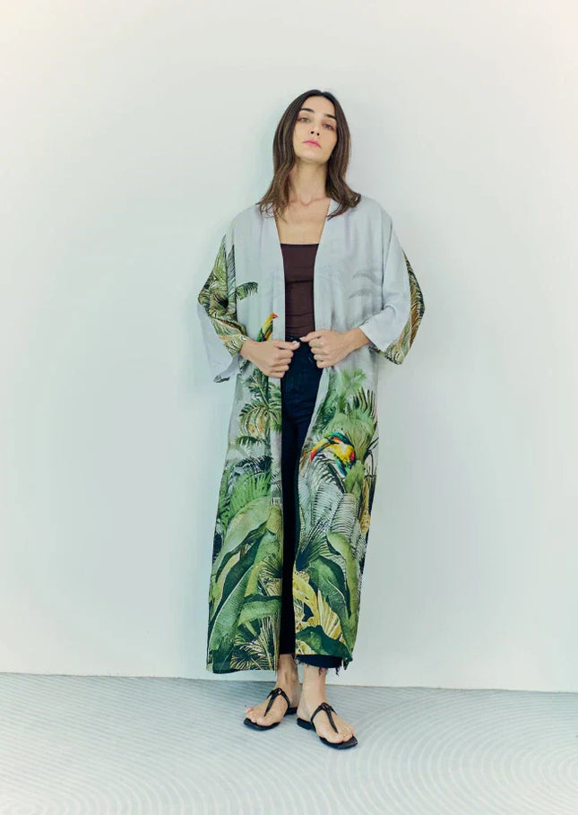 Wild Wings Bird In The Jungle Long Kimono