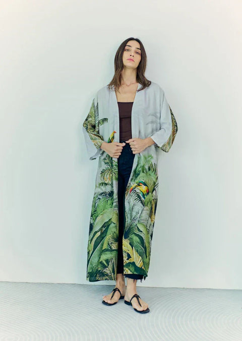Wild Wings Bird In The Jungle Long Kimono